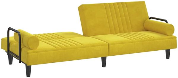 vidaXL Schlafsofa mit Armlehnen Gelb Samt 351899 Bild 5