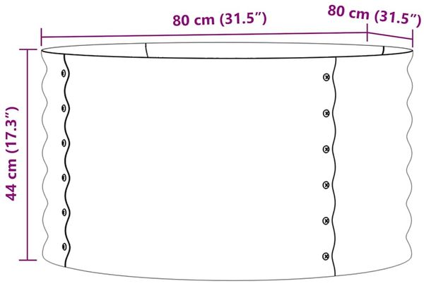 vidaXL Hochbeet Grün 80 x 80 x 44 cm Stahl 42008131 Bild 10