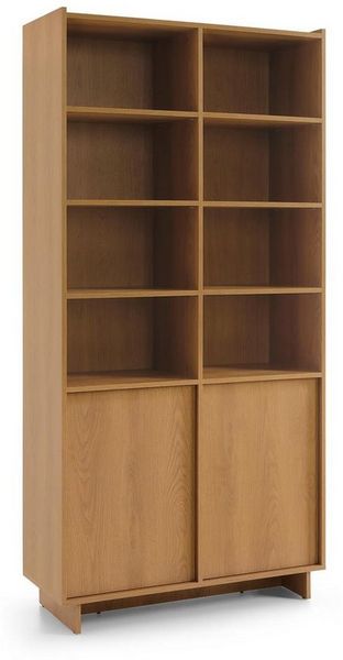 Compleo Bücherregal mit 2 Türen, Japandi Design, Eiche carmel KELLOS