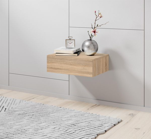 Nachtkommode >Thorben< in Sonoma Eiche - 42x14x30cm (BxHxT)