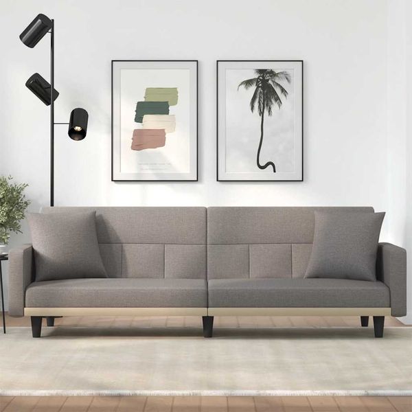 vidaXL Schlafsofa mit Kissen Taupe Stoff 351880