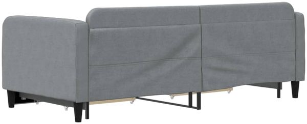 vidaXL Tagesbett Ausziehbar mit Schubladen Hellgrau 90x200 cm Stoff 3196852 Bild 5
