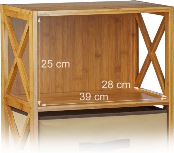 Relaxdays 2x Regal Bambus mit Korb, 4 Bild 6