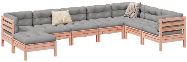 vidaXL 8-tlg. Garten-Sofagarnitur mit Kissen Massivholz Douglasie 3299579