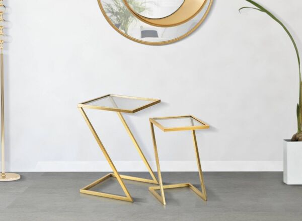 Dmora Couchtisch Lomnago 40x40x60h cm Gold Rechteckig