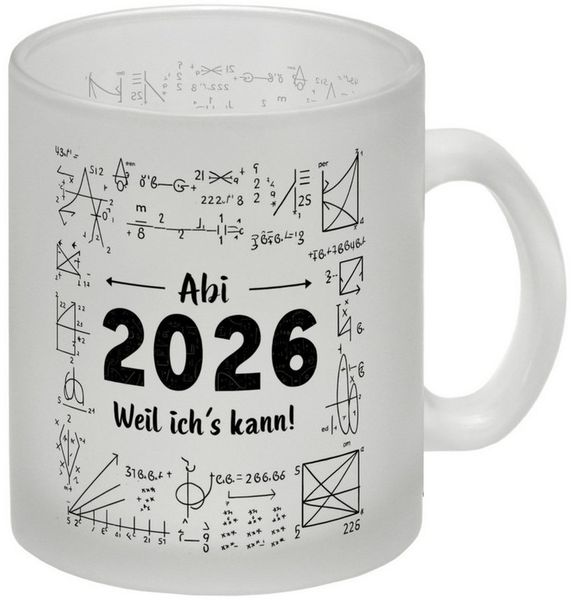 speecheese Tasse Abi 2026 weil ich es kann Glas Tasse für Abschluss