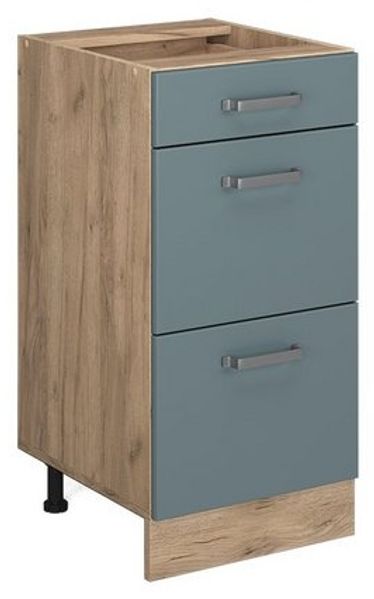 Küchenunterschrank R-Line Blau-Grau 40 cm mit Schubladen, ohne Arbeitsplatte Vicco Bild 4