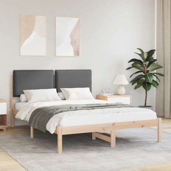 vidaXL Bettgestell mit gepolstertem Kopfteil Dunkelgrau 150 x 200 cm 877830