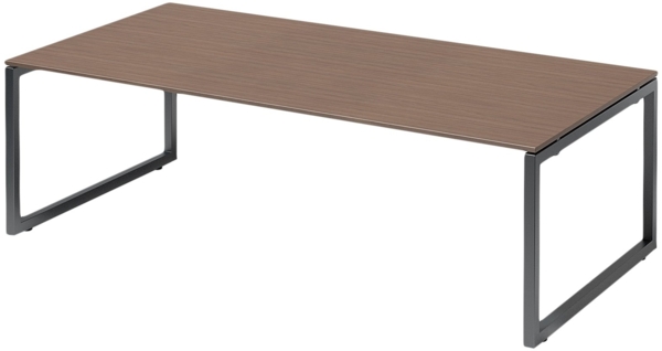 BISLEY Cito Chefarbeitsplatz/Konferenztisch, 740 mm höhenfixes O-Gestell, Metall, Wn334 Dekor Nußbaum, Gestell Anthrazitgrau, 120 x 240 x 74 cm Bild 1