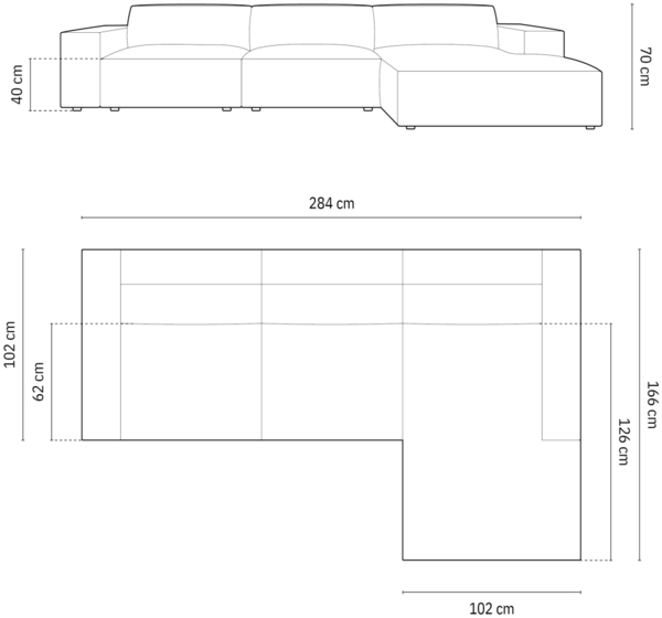 Micadoni Ecksofa Jodie 4-Sitzer Rechts Chenille Haga Schwarz Bild 5