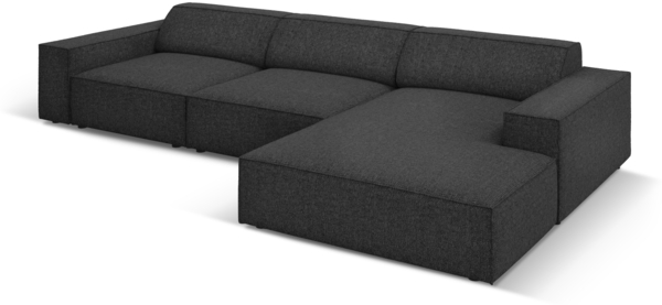 Micadoni Ecksofa Jodie 4-Sitzer Rechts Chenille Haga Schwarz Bild 3