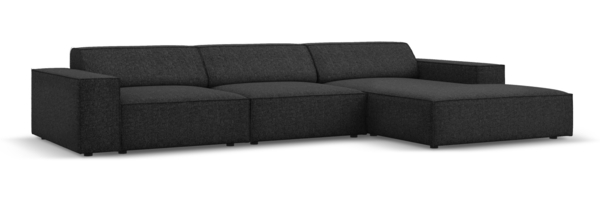 Micadoni Ecksofa Jodie 4-Sitzer Rechts Chenille Haga Schwarz Bild 2