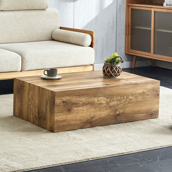 Couchtisch B 90 x T 50 x H 30 cm, MDF in Holzoptik, rechteckig, pflegeleicht, ohne Montage