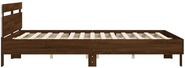 vidaXL Bettgestell mit Kopfteil und LED-Beleuchtung Braun Eiche-Optik 3207538 Bild 8