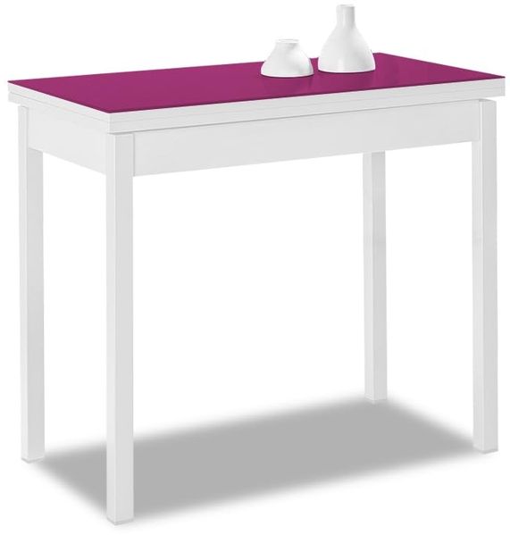 ASTIMESA Buchtyp Küchentisch, Aubergine, 80x40 cm bis 80x80 cm