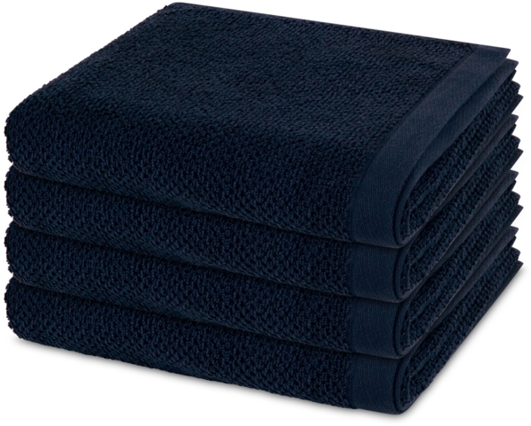 Möve Bliss 4 tlg. Frottier-Set - 4 X Handtuch (50 X 100cm) - 500 - Deep sea