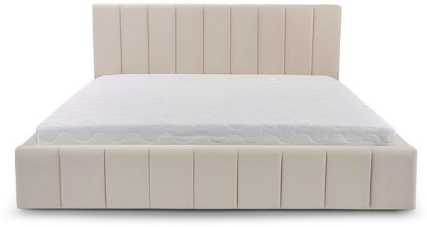 MOEBLO Polsterbett Bett 01 mit Matratze H3 (Polsterbett mit Bettkasten & Matratze H3 inkl. Lattenrost, Doppelbett in 140x200cm)