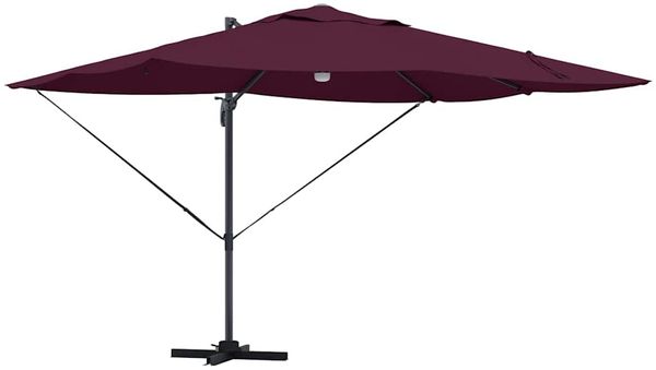 Sonnenschirm, Terrassenschirm Bordeauxrot 351 x 250 x 253 cm