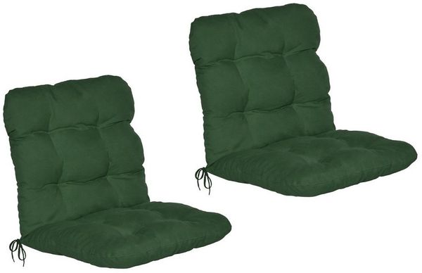 Beautissu Sitzauflage 2er Set Niedriglehner Auflagen Set Flair NL, 100 x 50 x 8 cm, Dunkelgrün, 2er Sitzkissen Niederlehner, Sitzpolster Gartenstuhl & Gartenmöbel