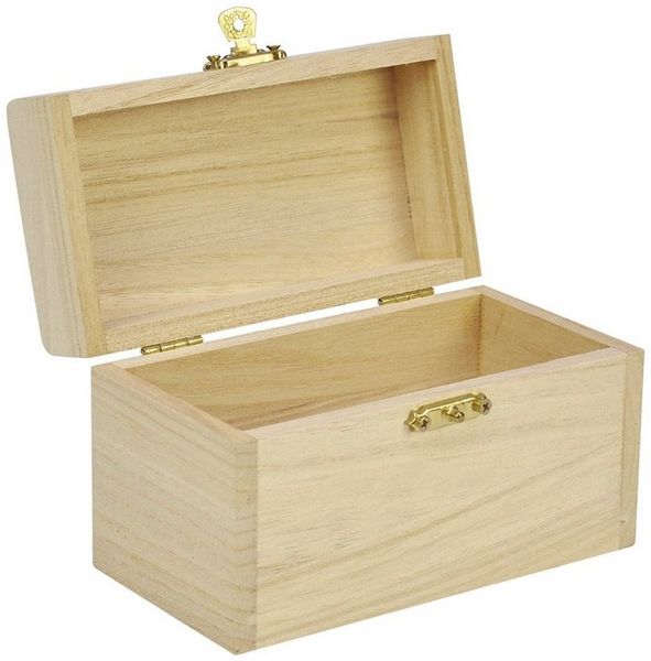 EDUPLAY Holzkiste Schatzkästchen / Schatzkiste zum bemalen, Holz (1 St), 13 x 8 x 7 cm, Holz