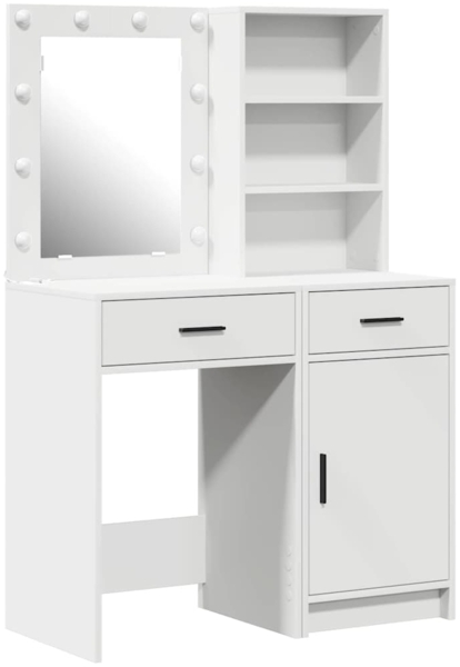 vidaXL Schminktischset mit LED mit Schubladen 2 pcs Weiß Holzwerkstoff 3334272