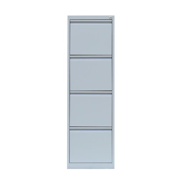 Stahl Büro Hängeregistratur Schrank Bürocontainer 132x40x62cm (HxBxT) mit 4 Schüben einbahnig Lichtgrau 560410