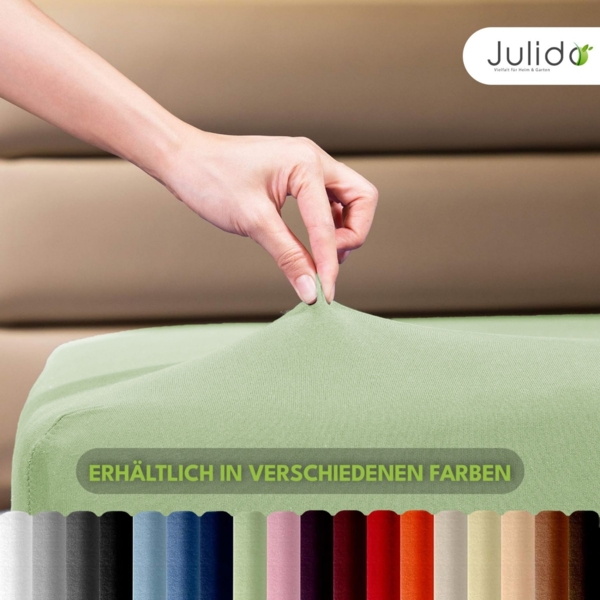 Jersey Spannbettlaken 140-160x200 100% Baumwolle weich bügelfrei komfort Grün Bild 9