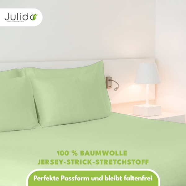 Jersey Spannbettlaken 140-160x200 100% Baumwolle weich bügelfrei komfort Grün Bild 7