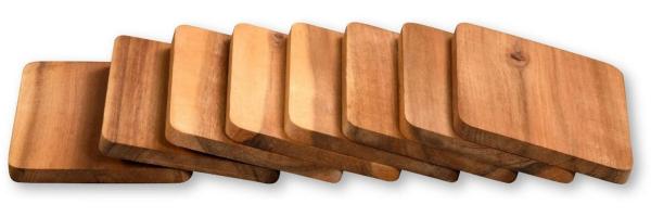 8er Set Raclette Brettchen Untersetzer für Raclette-Schalen aus Akazie Bild 5