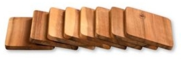 8er Set Raclette Brettchen Untersetzer für Raclette-Schalen aus Akazie Bild 6