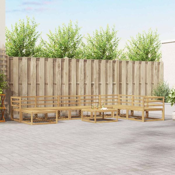 vidaXL Outdoor-Sofagarnitur 9 pcs Weiß Massivholz Akazie 3386883