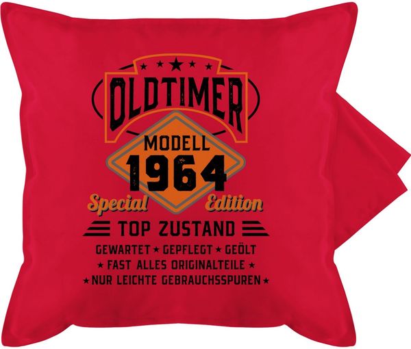 Shirtracer Kissenbezüge Oldtimer Modell 1964 - schwarz, (1 Stück), 60. Geburtstag Kissen