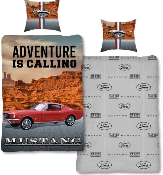 Skybrands Ford Bettwäsche Mustang Canyon Adventure Renforcé 135 x 200 + 80 x 80 cm