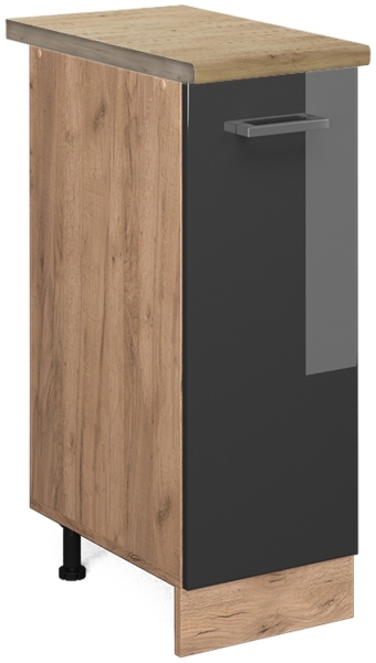 Apothekerschrank R-Line Anthrazit Hochglanz 30 cm , AP Eiche Vicco