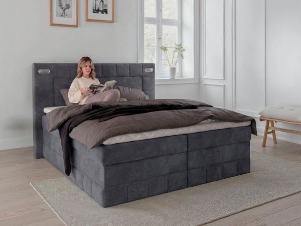 OTTO home Boxbett PHILLIPA inkl. Bettkasten, wahlweise mit LED-Leuchten, Breite: 180cm, inkl. Kaltschaum-Topper, in verschiedenen Farben erhältlich