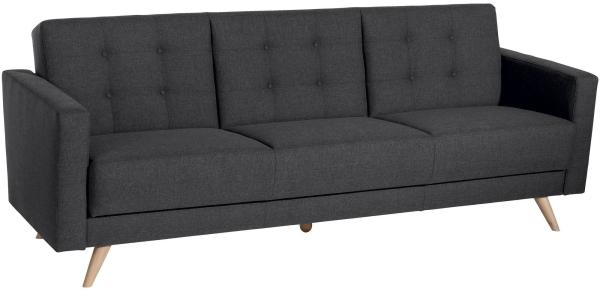 Sofa 3-Sitzer mit Bettfunktion Karisa Bezug Flachgewebe Buche natur / graphit 21944