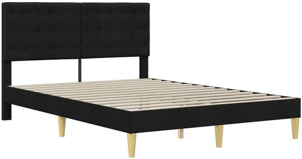 vidaXL Bettrahmen mit Kopfteil Schwarz 140 x 190 cm Stoff 42027793 Bild 3