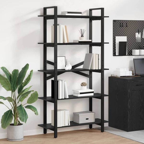 vidaXL Bücherregal Schwarz Eichen-Optik 100 x 33,5 x 178 cm 883934