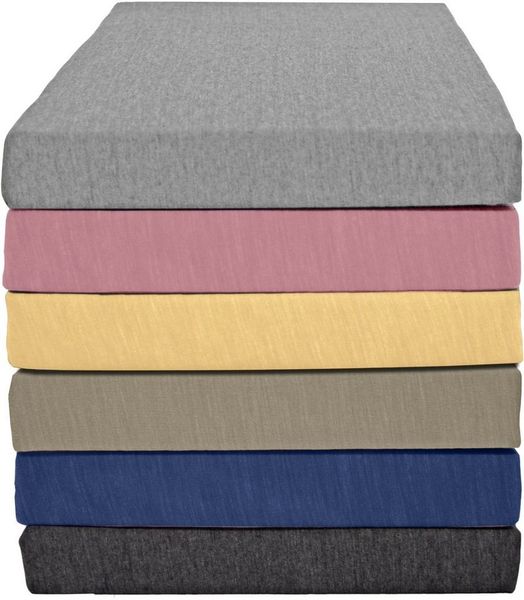 KUM Spannbettlaken Polycotton Spannbetttuch, Polycotton, Gummizug: rundum, (1 Stück), bis ca. 30 cm Matratzenhöhe, meliert
