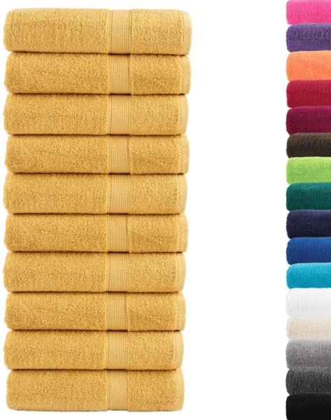 vidaXL Premium-Badetücher SOLUND 10 Stk. Gold 100x150 cm 600 g/m² 137289