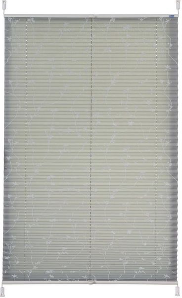 K-Home Klemmfix-Plissee, Elba Bedruckt Grau, 45x130 cm (B x L) Modern