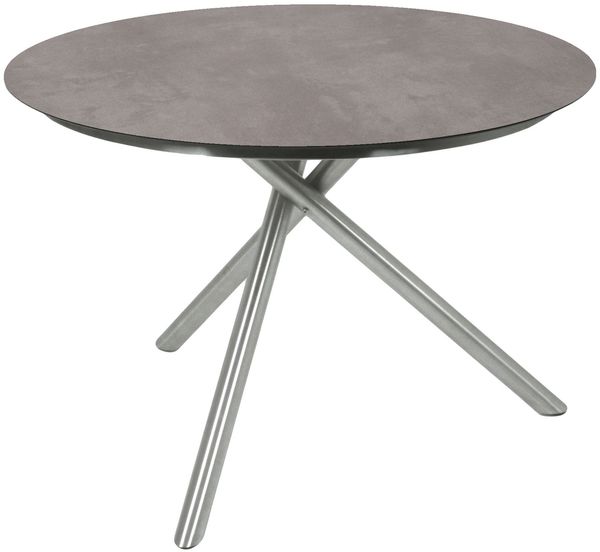 Tisch Sienna rund aus Kunststoff, HPL und Aluminium