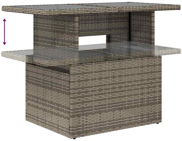 vidaXL Garten-Sofa-Set mit Kissen 11 pcs Grau Poly-Rattan 3348715 Bild 10