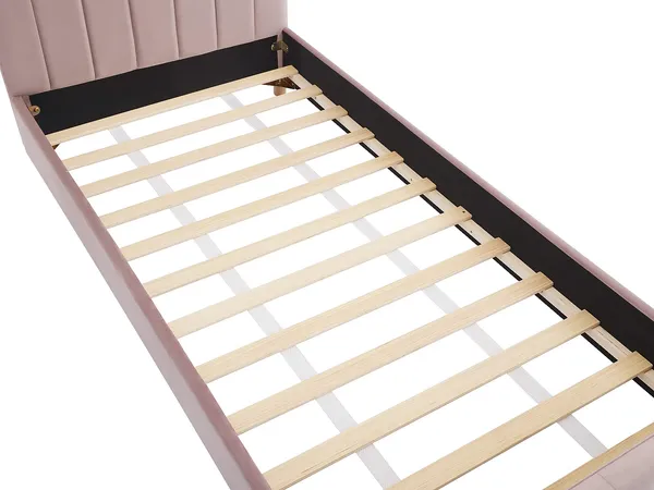 Vente-unique - ROGADI Bett SamtStoff Puderrosa - B 201 cm x H 80 cm x L 97 cm Bild 6