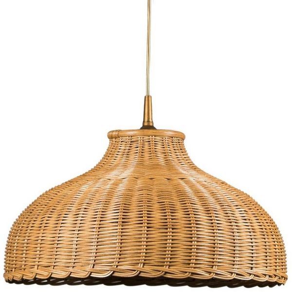 Helios Leuchten Pendelleuchte Rattan, Korblampe, Rattanlampe skandinavischer Stil, Boho Hängelampe, für Esstisch Küche Wohnzimmer, handgefertigtes Produkt