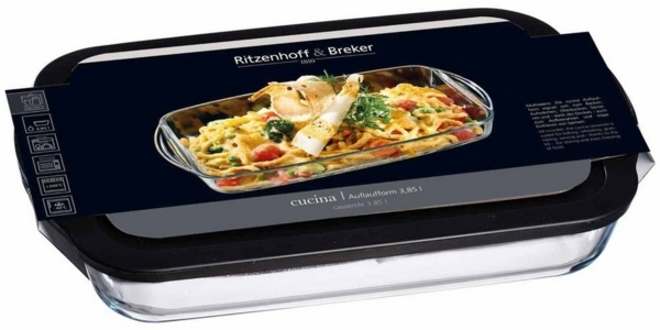 Ritzenhoff & Breker Cucina Auflaufform mit Frischhaltedeckel rechteckig 3,85 l