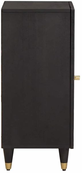 vidaXL Sideboard mit Regal Schwarz 40 x 33 x 75 cm Massivholz Mango 4018832 Bild 4