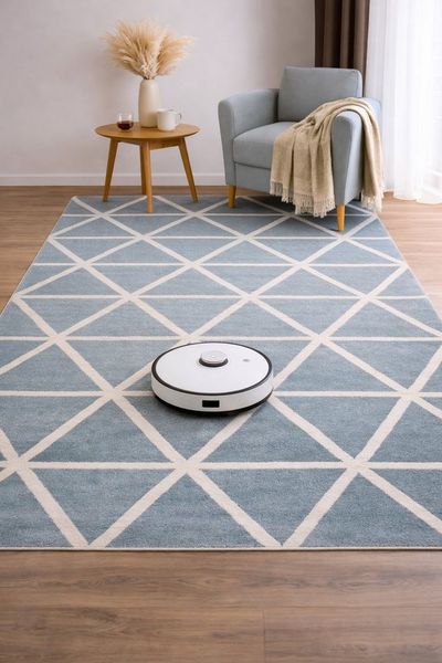 Vimoda Teppich Viva Classic, Wohnzimmer Rauten Motiv, Rechteckig, Höhe: 12 mm, Läufer Wohnzimmer, Schlafzimmer Küche