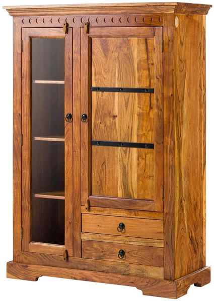 Vitrine Akazie 110x45x155 honig lackiert OXFORD #0425