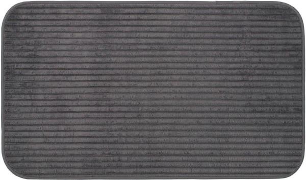 Gözze Badematte Berlin, Höhe 7 mm, rutschhemmend beschichtet, fußbodenheizungsgeeignet, Polyester, rechteckig, Badteppich, Uni Farben, Cord Optik, waschbar
